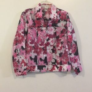 Flower Shear Jacket. Size LArge Petite Like NEW